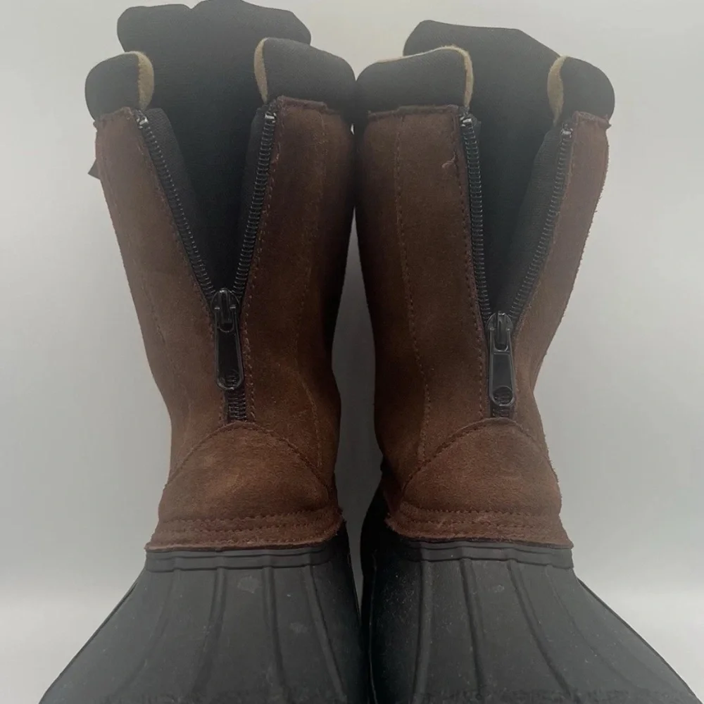 Comfortemp Men's Mid Calf Leather and Rubber Winter Duck Boots Size 13 Brown